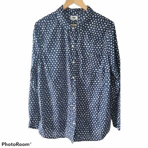 Old Navy Polka Dot Blouse Navy and White Size XL